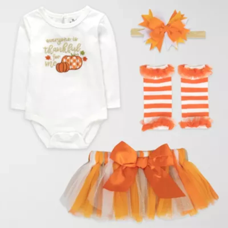 Baby Essentials Thanksgiving Tutu Girls 4-pc. Clothing Set