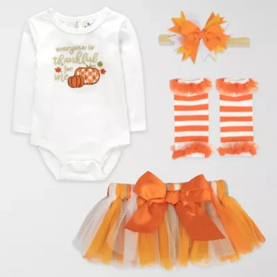 Baby Essentials Thanksgiving Tutu Girls 4-pc. Clothing Set