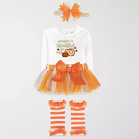 Baby Essentials Thanksgiving Tutu Girls 4-pc. Clothing Set