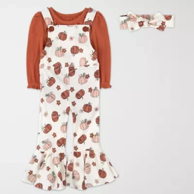 Baby Essentials Pumpkin Girls 3-pc. Clothing Set
