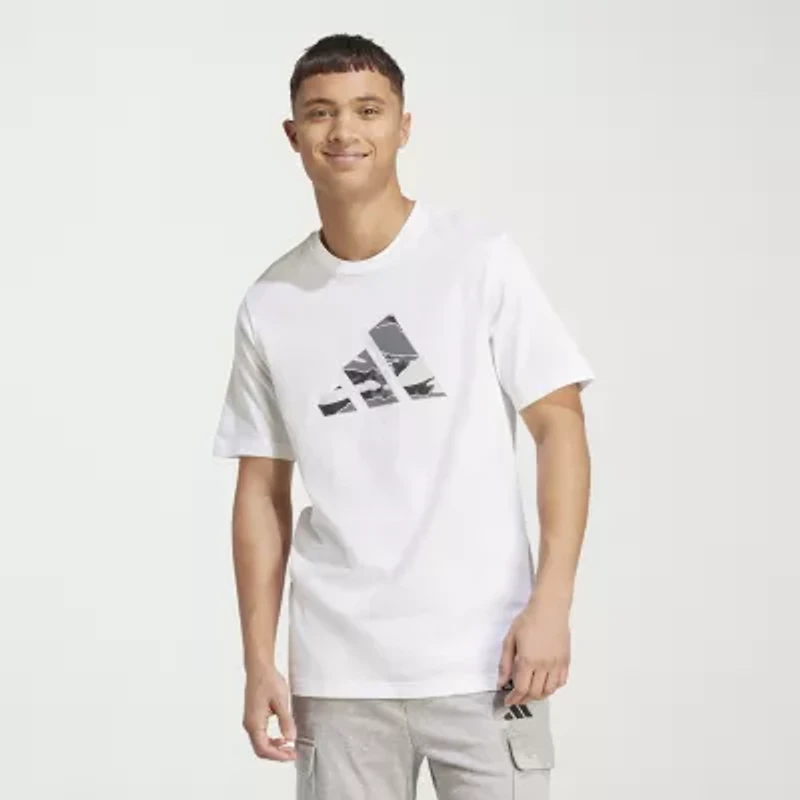 adidas Mens Crew Neck Short Sleeve Graphic T-Shirt