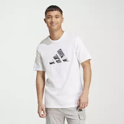 adidas Mens Crew Neck Short Sleeve Graphic T-Shirt