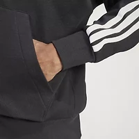 adidas 3 Stripe Full Zip Mens Hooded Long Sleeve Sweatshirt