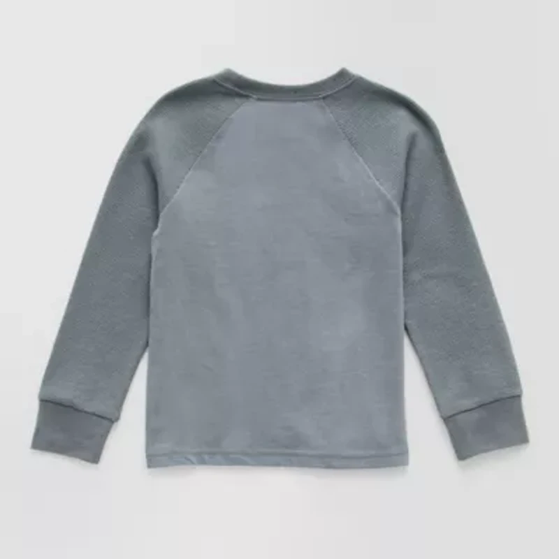 Okie Dokie Toddler & Little Boys Round Neck Waffle Long Sleeve T-Shirt