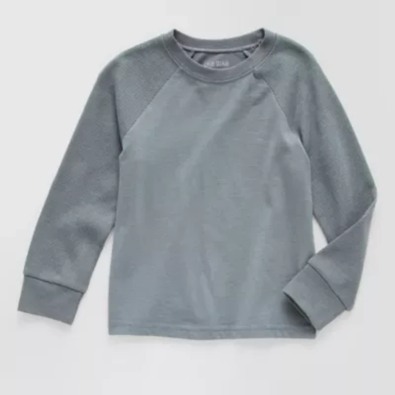 Okie Dokie Toddler & Little Boys Round Neck Waffle Long Sleeve T-Shirt