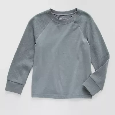 Okie Dokie Toddler & Little Boys Round Neck Waffle Long Sleeve T-Shirt