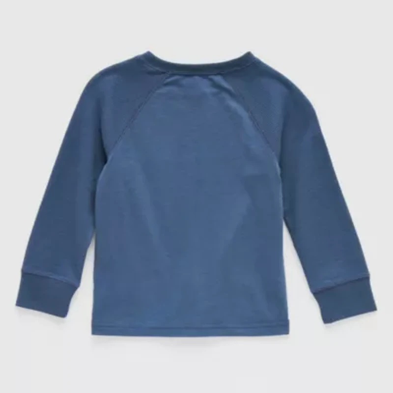 Okie Dokie Toddler Boys Sensory Friendly Round Neck Long Sleeve Adaptive Regular Fit Graphic T-Shirt