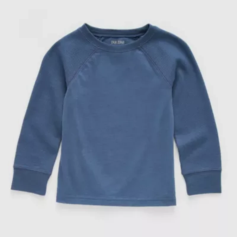 Okie Dokie Toddler Boys Sensory Friendly Round Neck Long Sleeve Adaptive Regular Fit Graphic T-Shirt