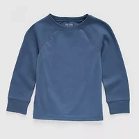 Okie Dokie Toddler Boys Sensory Friendly Round Neck Long Sleeve Adaptive Regular Fit Graphic T-Shirt