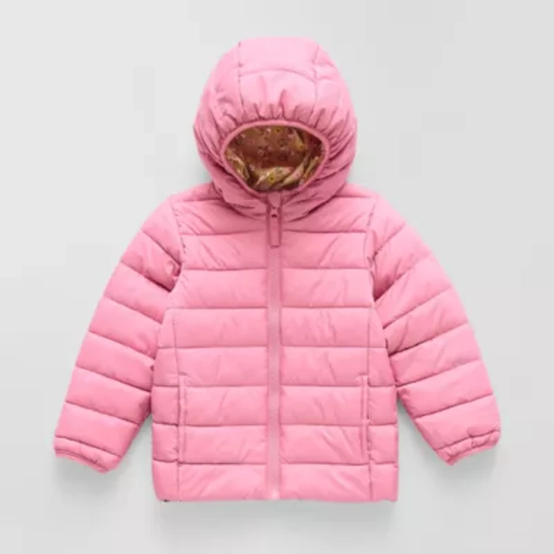 Okie Dokie Reversible Girls Water Resistant Midweight Puffer Jacket