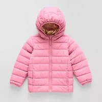 Okie Dokie Reversible Girls Water Resistant Midweight Puffer Jacket