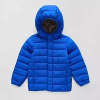 Okie Dokie Toddler Boys Adaptive Water Resistant Easy-on + Easy-off Midweight Puffer Jacket