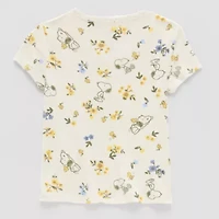 Little & Big Kid Girls Scoop Neck Short Sleeve Oversized Peanuts Graphic T-Shirt