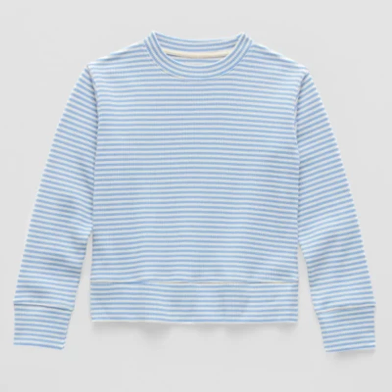 Thereabouts Little & Big Kid Girls Crew Neck Long Sleeve Sweatshirt