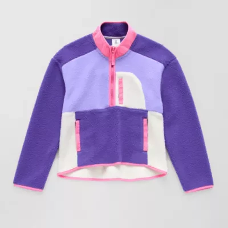 Xersion Little & Big Kid Girls Mock Neck Long Sleeve Active Quarter-Zip Pullover