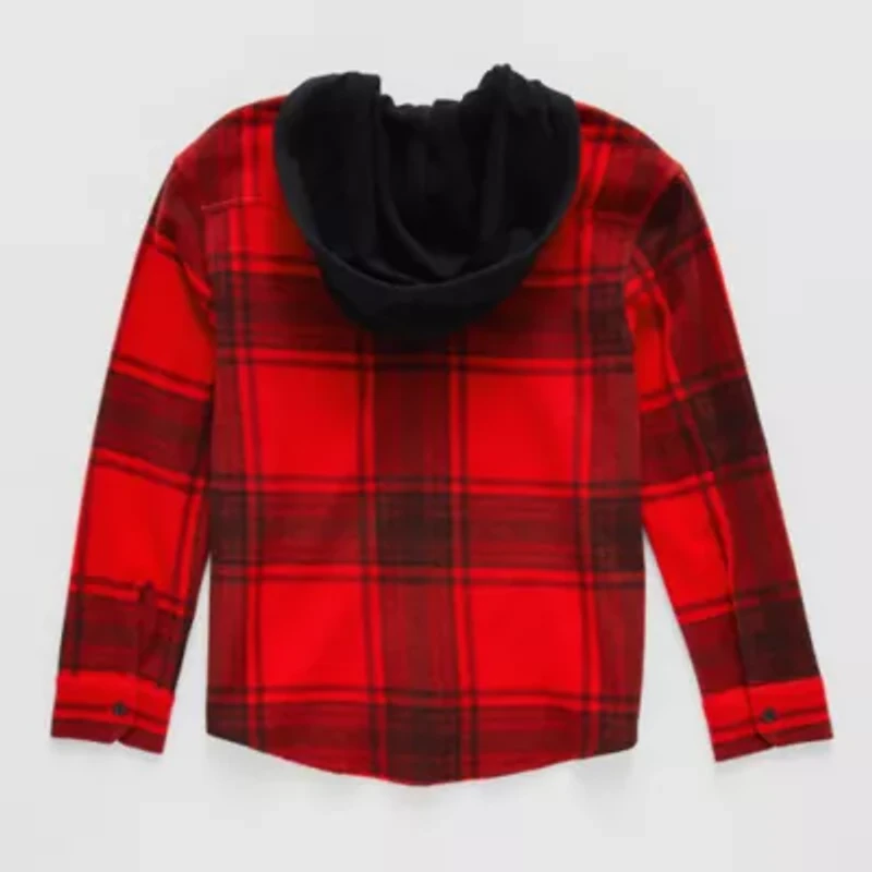 Thereabouts Little & Big Kid Boys Fleece Hooded Midweight Shirt Jacket