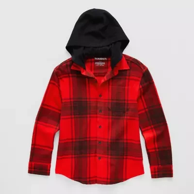 Thereabouts Little & Big Kid Boys Fleece Hooded Midweight Shirt Jacket
