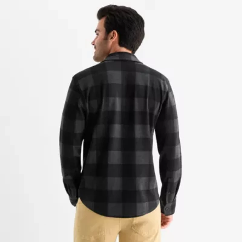 mutual weave Cozy Knit Mens Long Sleeve Button-Down Shirt