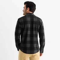 mutual weave Cozy Knit Mens Long Sleeve Button-Down Shirt