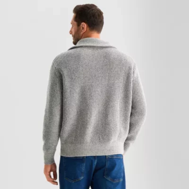 mutual weave Mens Long Sleeve Quarter-Zip Pullover Sweater