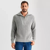 mutual weave Mens Long Sleeve Quarter-Zip Pullover Sweater