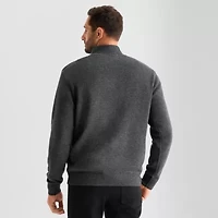 U.S. Polo Assn. Textured Mens Mock Neck Long Sleeve Quarter-Zip Pullover Sweater