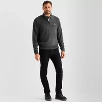 U.S. Polo Assn. Textured Mens Mock Neck Long Sleeve Quarter-Zip Pullover Sweater