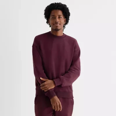 Xersion Cotton Fleece Mens Crew Neck Long Sleeve Sweatshirt