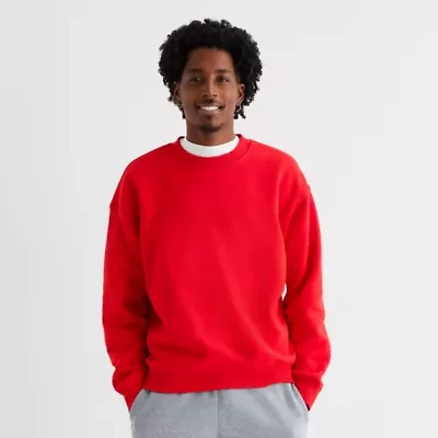Xersion Quick Dry Cotton Blend Fleece Mens Crew Neck Long Sleeve Sweatshirt