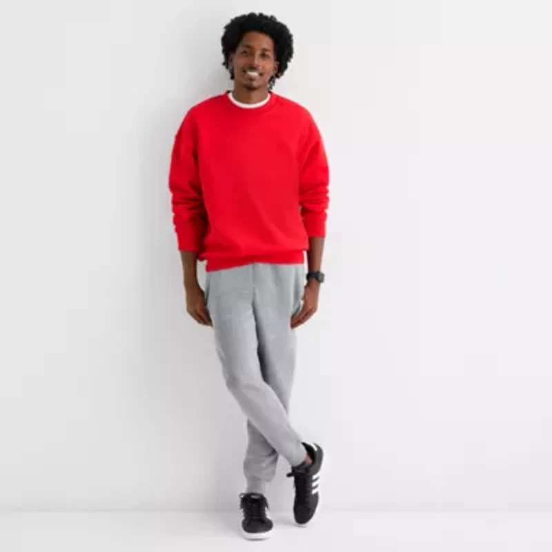 Xersion Quick Dry Cotton Blend Fleece Mens Crew Neck Long Sleeve Sweatshirt