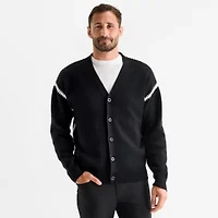 Stylus Mens V Neck Long Sleeve Button Open Front Cardigan
