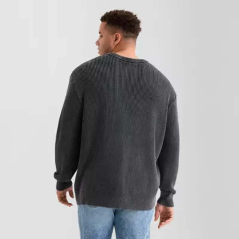 Arizona Big and Tall Mens Crew Neck Long Sleeve Pullover Sweater