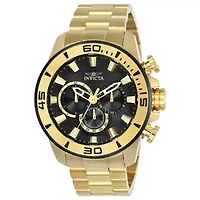 Invicta Pro Diver Mens Chronograph Gold Tone Stainless Steel Bracelet Watch 22590