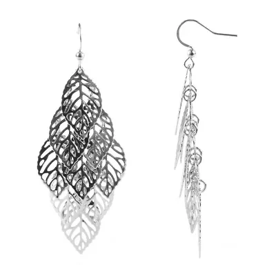 Bold Elements Leaf Womens Drop Earrings
