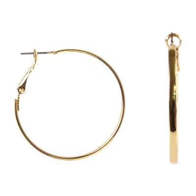 Bold Elements Gold Tone Womens 1 1/2 Inch Hoop Earrings