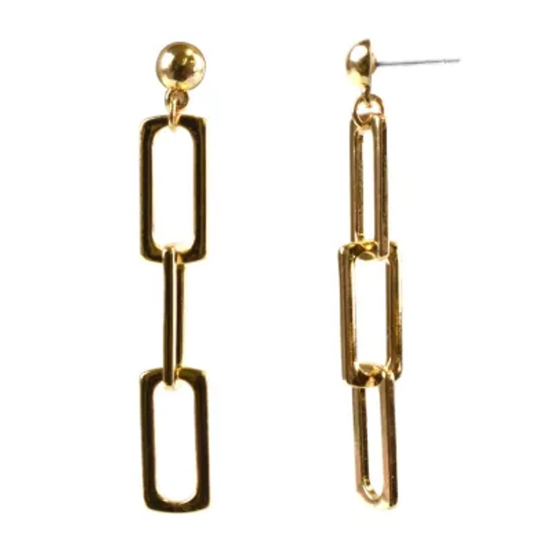 Bold Elements Gold Tone Womens Drop Earrings