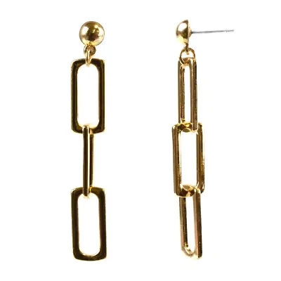 Bold Elements Gold Tone Womens Drop Earrings
