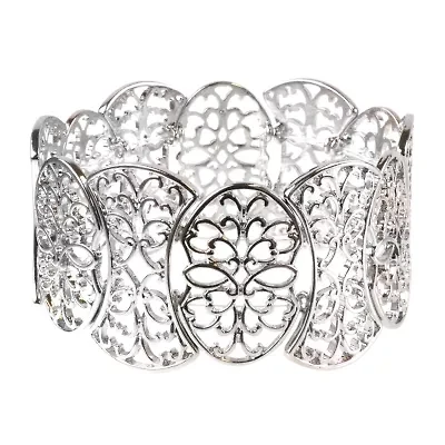 Bold Elements Filigree Oval Womens Stretch Bracelet