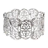Bold Elements Filigree Oval Womens Stretch Bracelet