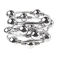 Bold Elements Silver Tone Womens Stretch Bracelet