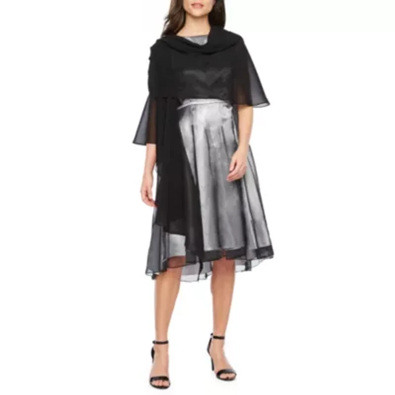 J Taylor Womens Multi Way Shawl Cover-Up