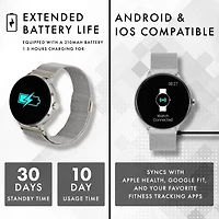 Itouch Sport 3 Womens Multi-Function Silver Tone Smart Watch 42203s-51-004