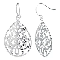 Silver Reflections Pure Silver Over Brass Pear Drop Earrings