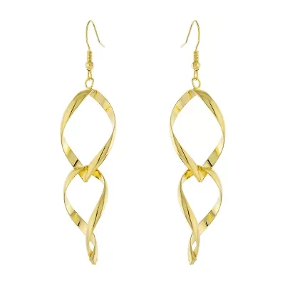 Silver Reflections 14K Gold Over Brass Drop Earrings