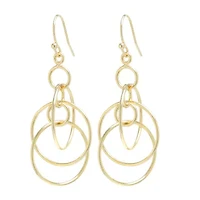 Silver Reflections 14K Gold Over Brass Drop Earrings