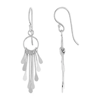 Silver Reflections Pure Silver Over Brass Drop Earrings