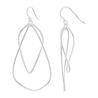 Silver Reflections Pure Silver Over Brass Drop Earrings