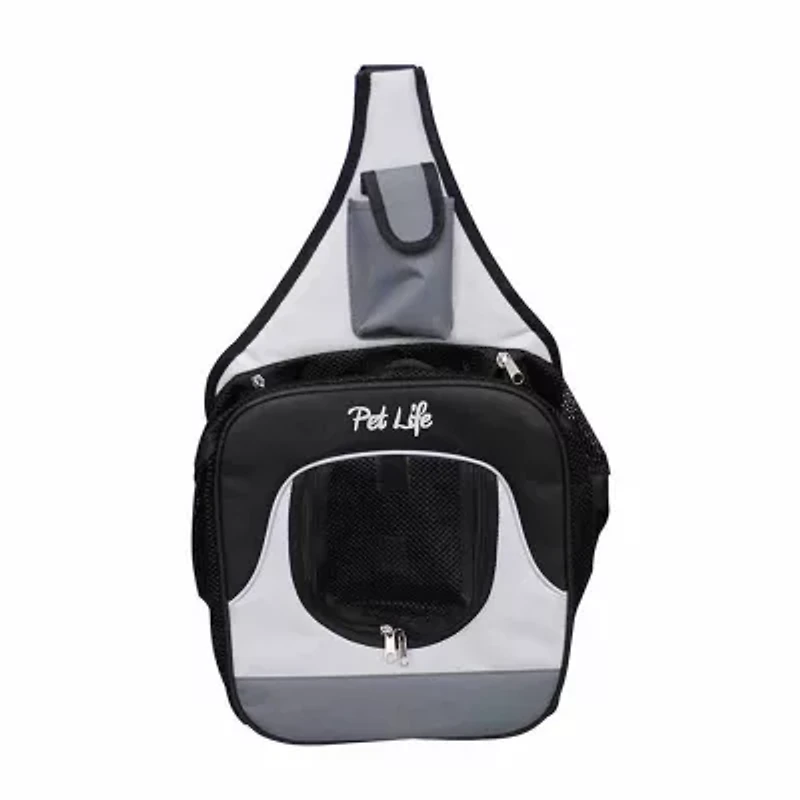 The Pet Life Single Strap Over-The-Shoulder Navigation Hands Free Backpack and Front pack Pet Carrier