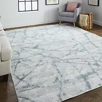 Weave And Wander Halton Abstract Machine Made Indoor Rectangle Area Rugs