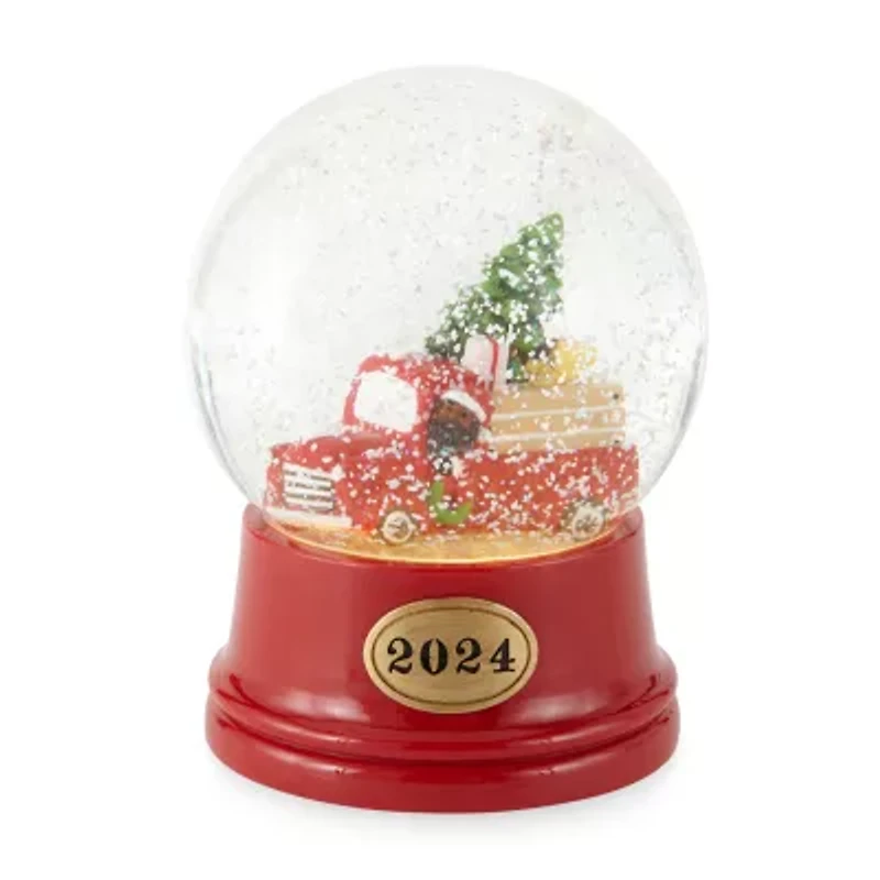 North Pole Trading Co. Holiday Red Truck African American Christmas Snow Globe